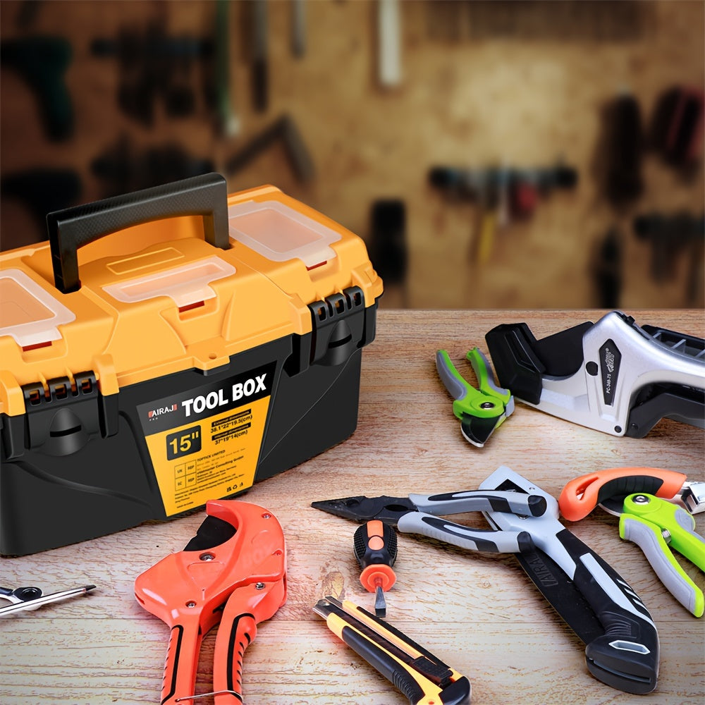 38.1cm Plastic Hardware Toolbox for Electricians and Woodworkers Storage Case