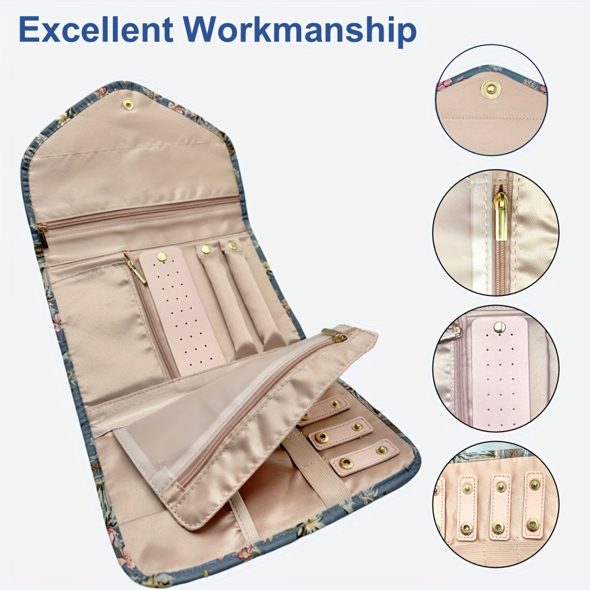 Женский органайзер для путешествий с украшениями, компактный чехол для колец, ожерелий, серег и браслетов