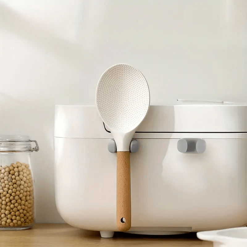 Set of 2 Silicone Kitchen Utensil Holders Adhesive Rack for Spatula and Rice Spoon Organizer