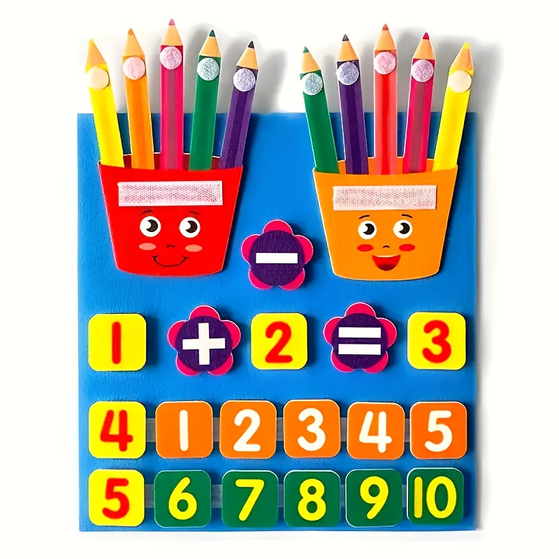 Felt Number Toy for Kids Educational Math Aid for Counting and Motor Skills