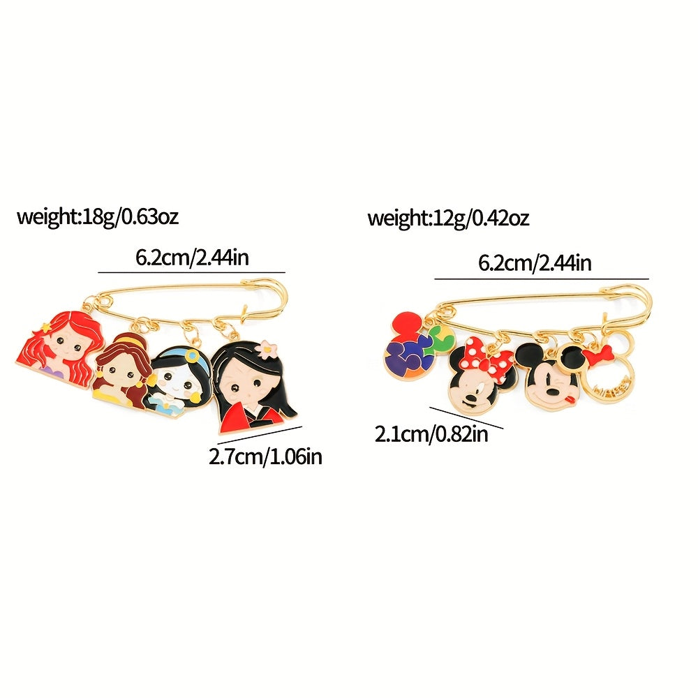 Set of Three Mickey Mouse Enamel Pins Cartoon Animal Brooches for Backpacks and Clothing