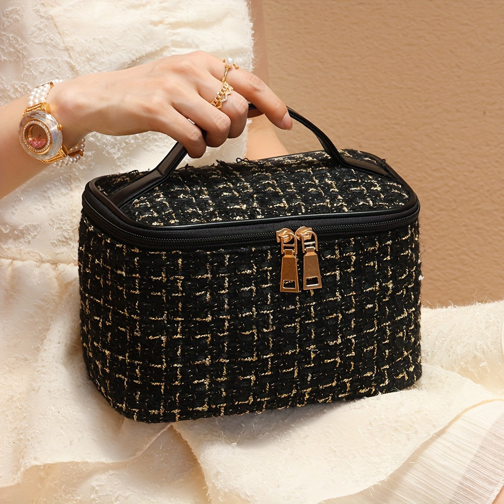 Waterproof Large Cosmetic Bag with Zipper Closure for Travel and Home Use