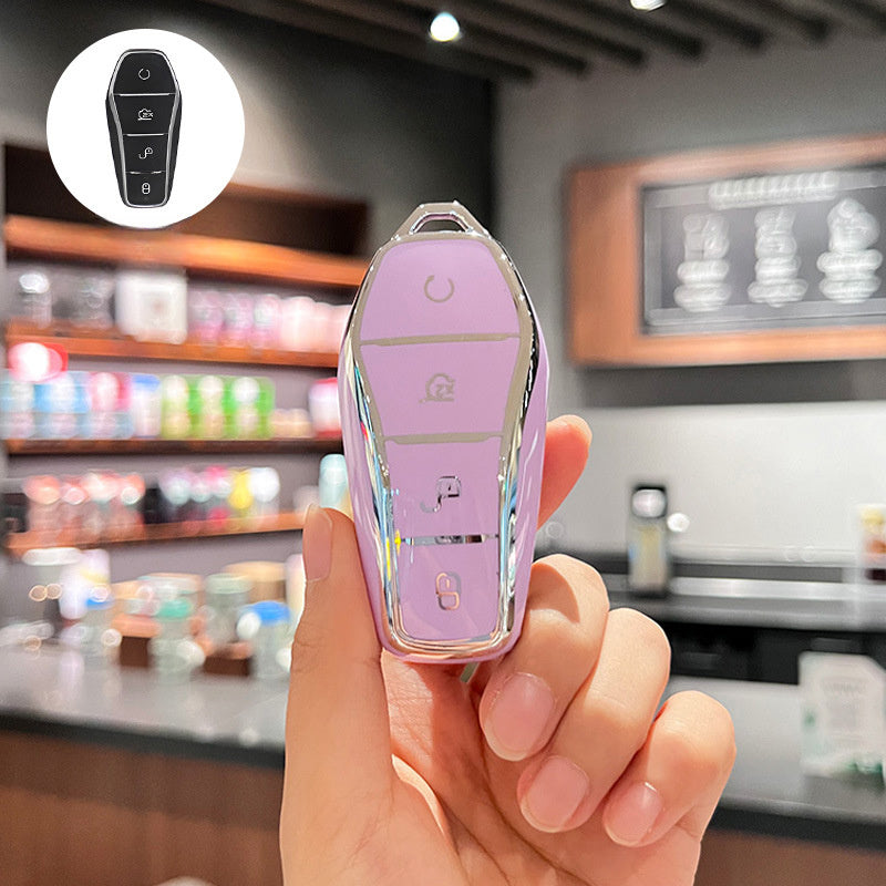 Car Key Fob Case Cover TPU Remote Shell with Keychain for EVs