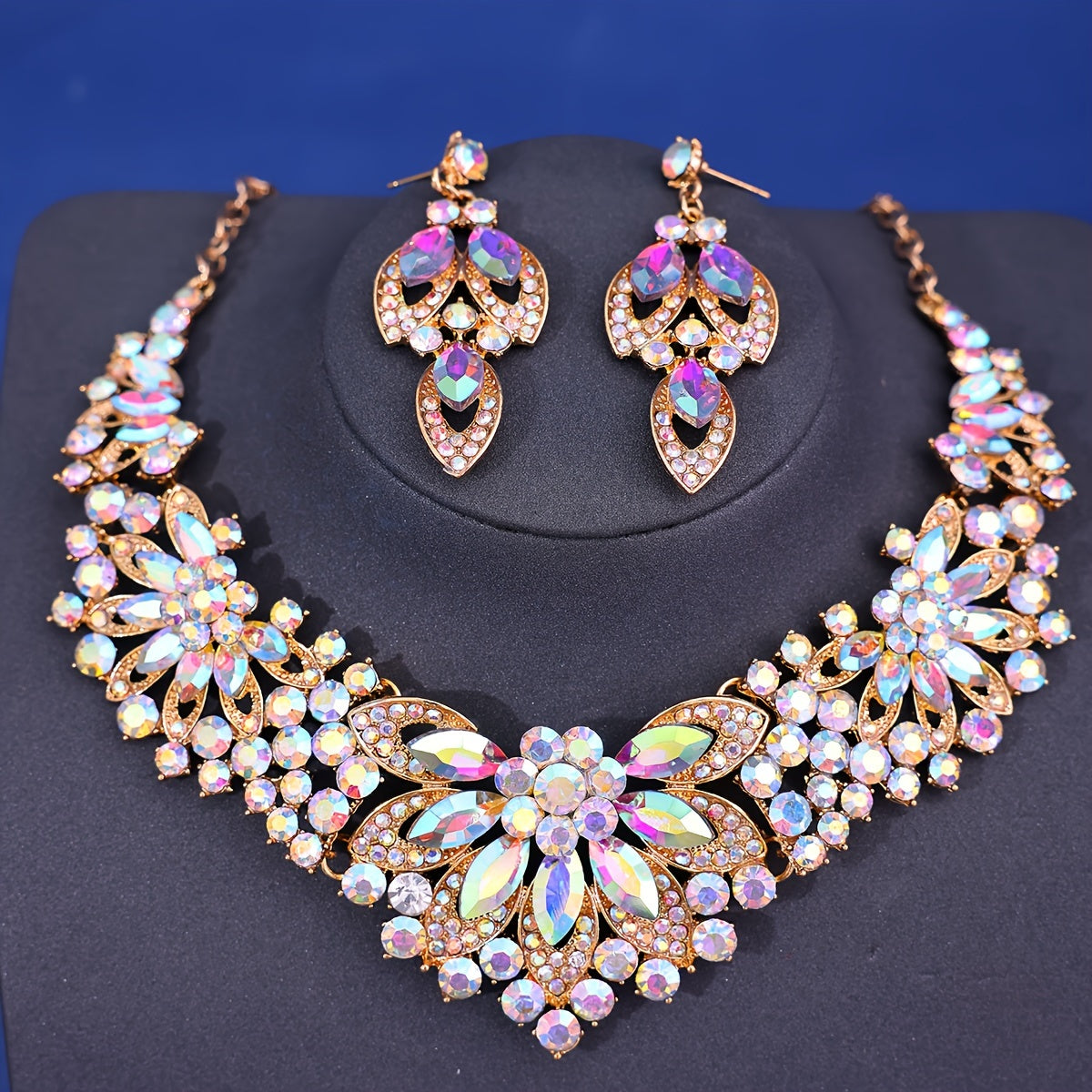 Vintage Jewelry Set with Rhinestone Accents for Dressy Occasions