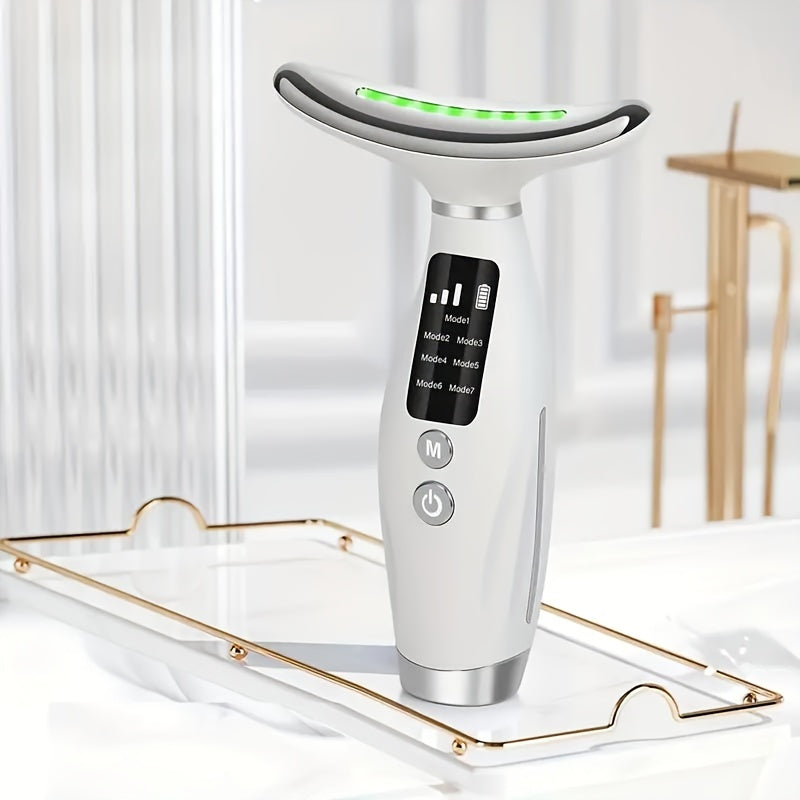 7 rejimli qayta zaryadlanadigan USB yuz va bo'yin massajeri, ayollar uchun ideal sovg'a