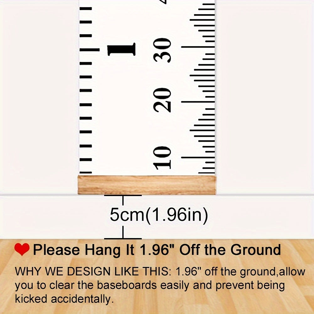 Black and White Feet Wall Art Decorative Hanging Painting with Height Ruler and Photography Tool 20x200cm