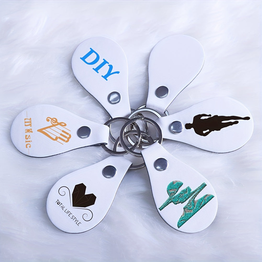 Set of 40 Leather Key Fob Kits for DIY Crafts Includes PU Leather Blanks Rivets and Key Rings