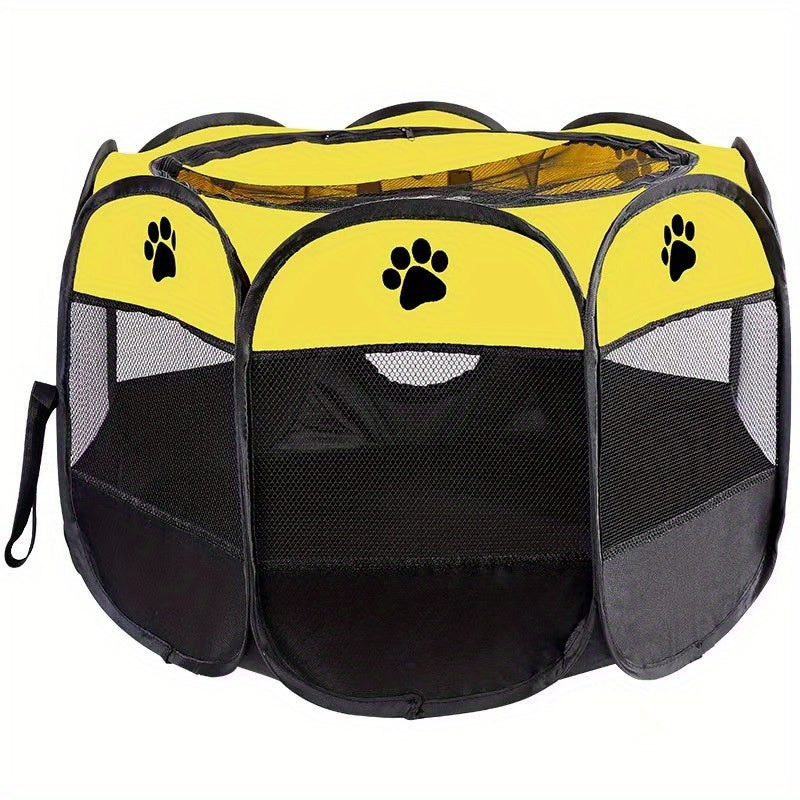 Eight-Sided Foldable Pet Cage for Dogs and Cats Made of Durable Oxford Cloth