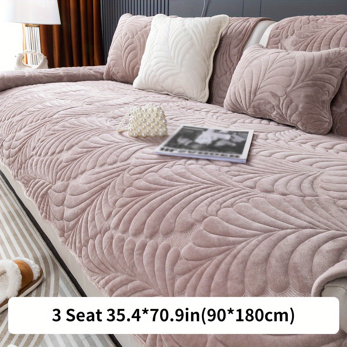 Короткий плюшевый чехол для дивана на все сезоны, идеально подходит для домашнего декора в спальне, офисе или гостиной. Исключает спинку, подлокотники и наволочку.