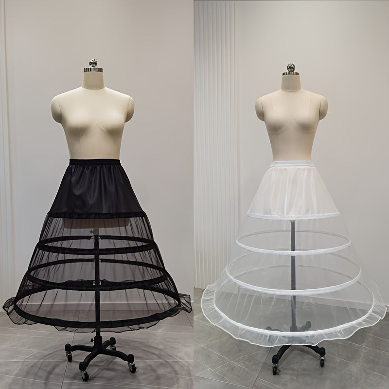 Three Rings Petticoat with Adjustable Waist and Dress Bustle for Wedding Gowns