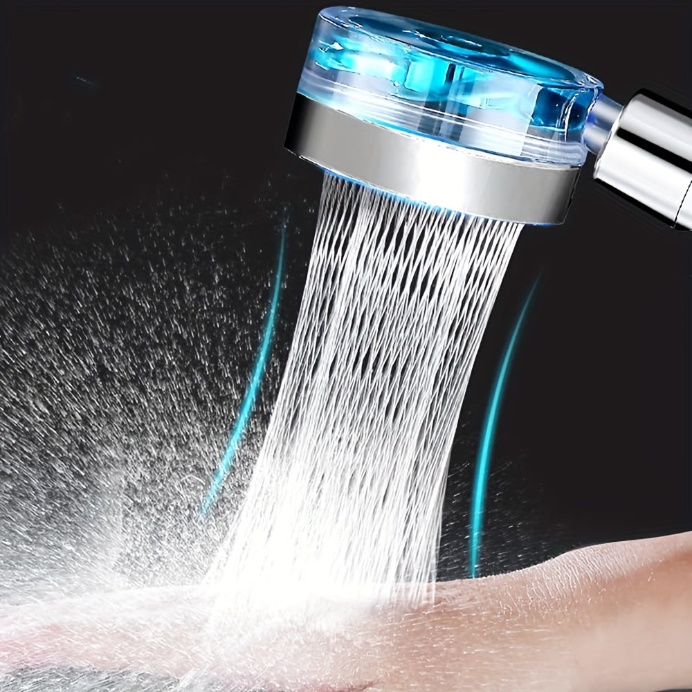 Turbocharged Round Plastic Shower Head with Massage and Wall Mount