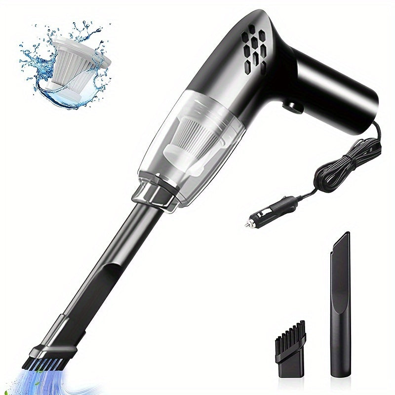 Kuchli vakuumli avtomobil, kuchli so'rish, chuqur tozalash imkoniyatlari va toza avtomobil uchun portativ 12V ishlash.