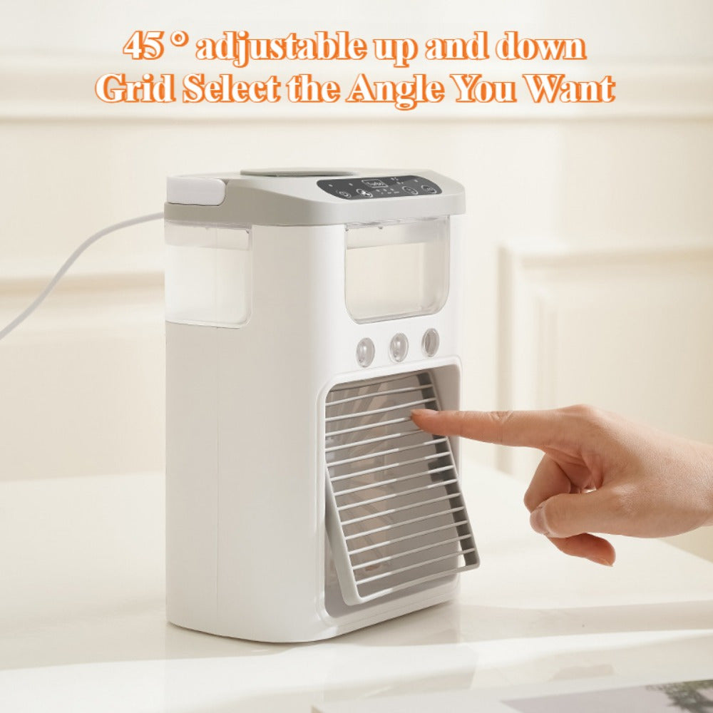 Portable Mini Air Conditioner Fan with Evaporative Cooler Humidifier USB Personal Desktop Cooling for Camping Office Car