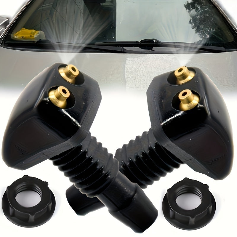 2pcs Car Windshield Washer Nozzles Durable Nylon Fits Most Vehicles