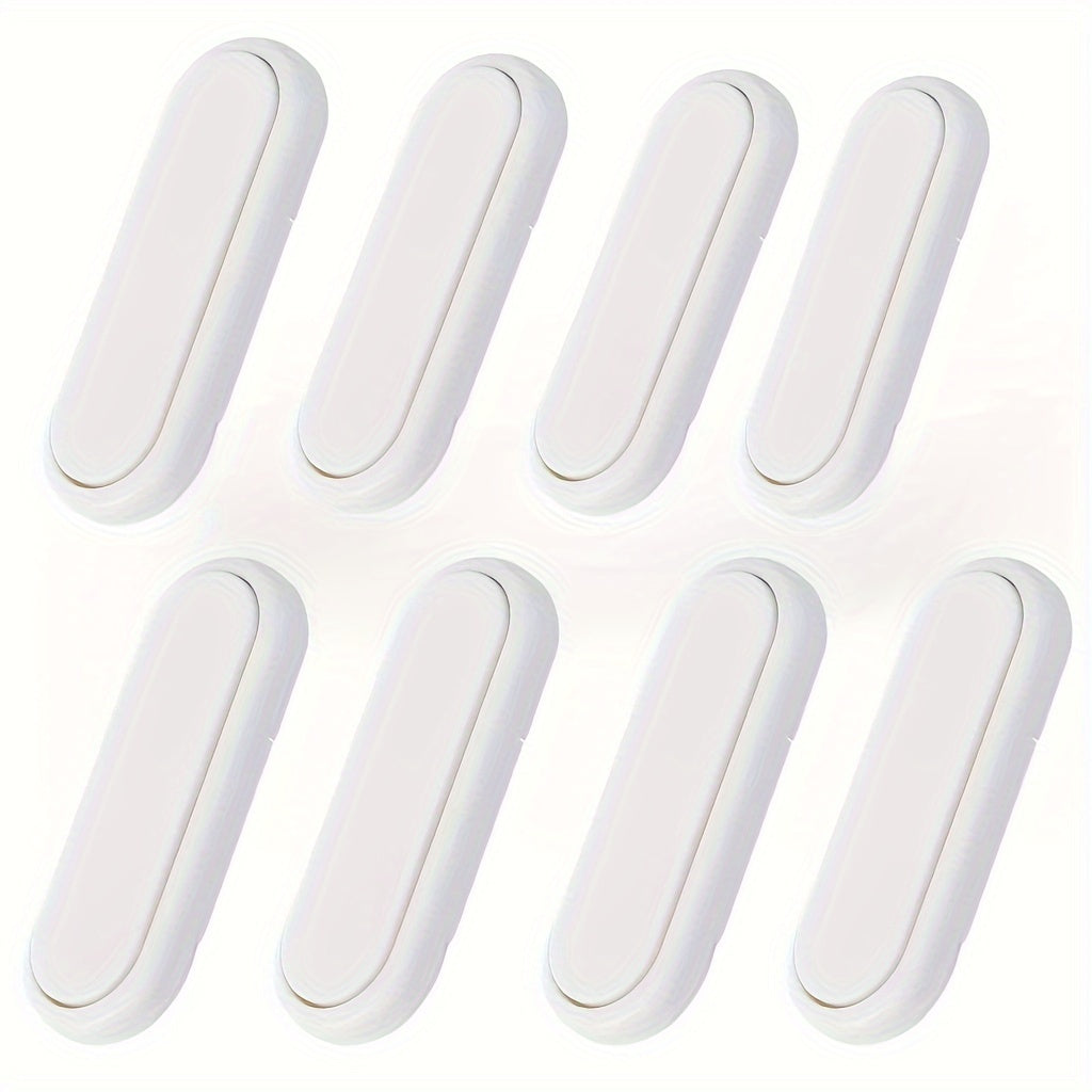 Set of 8 White Child Safety Locks for Cabinets and Drawers with Adhesive Tape