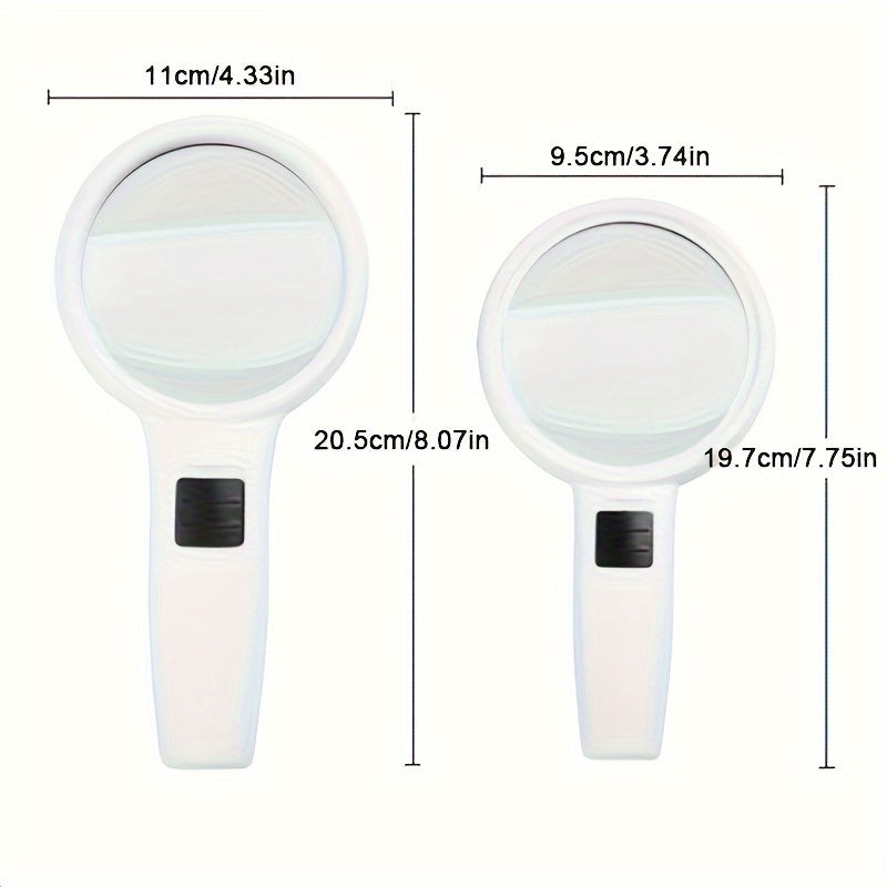 Handheld Magnifying Glass with LED Light 30X 45X Dual Lens for Jewelry Reading Repair