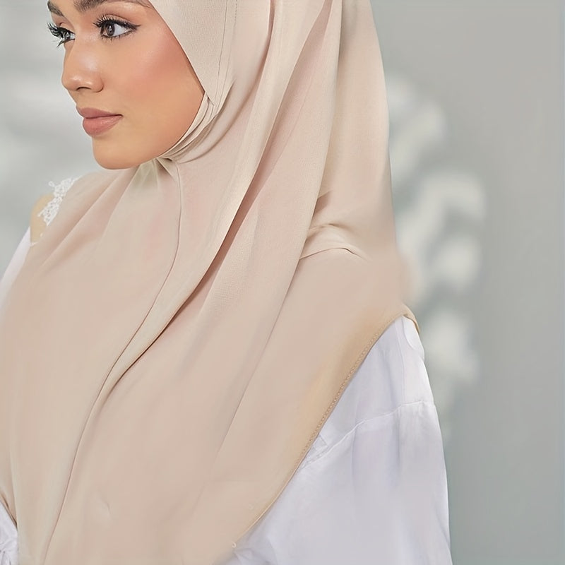 Solid Color Instant Hijab Bandana Scarf Wrap for Women Sun Protection