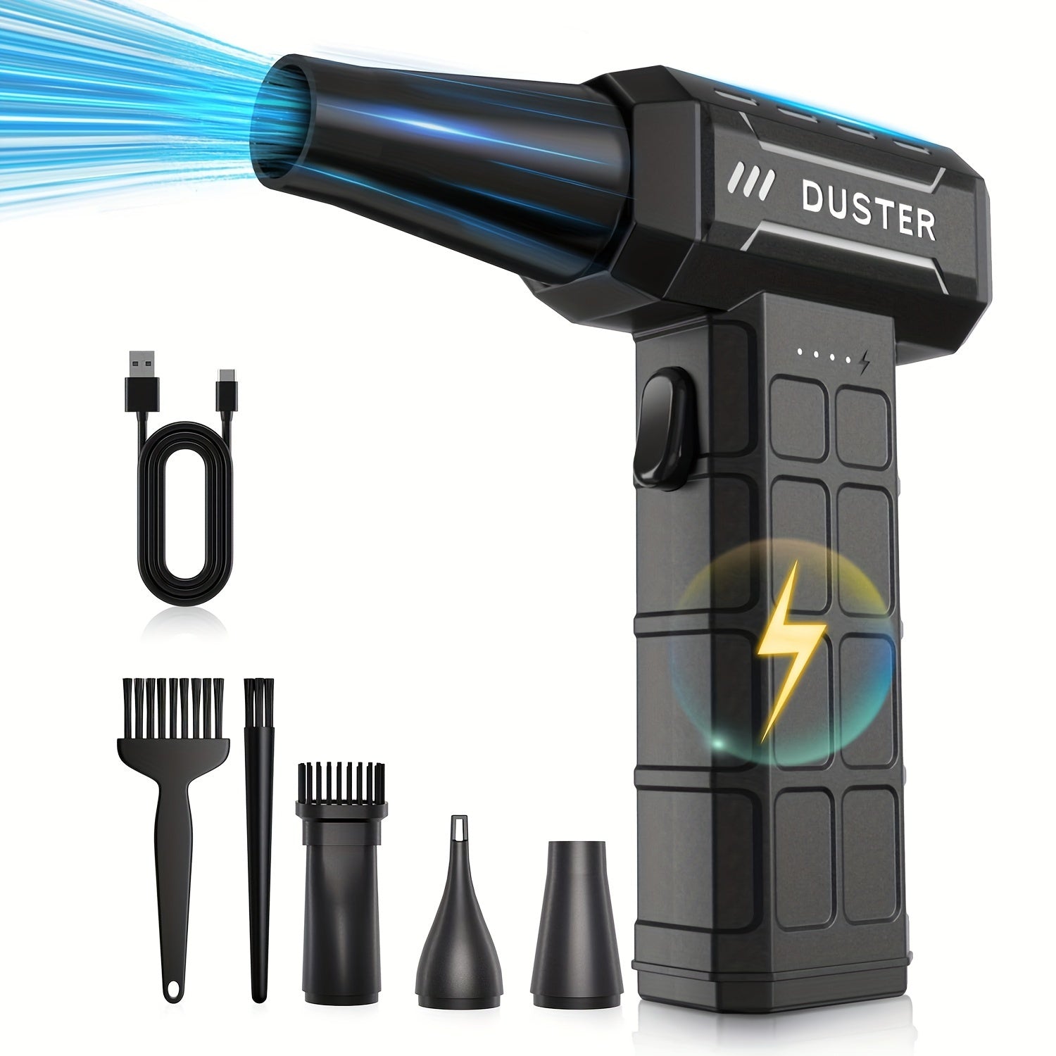 Electric Air Duster with Turbo Jet Dry Technology, Rechargeable USB, for Electronics and Keyboards