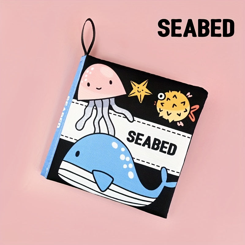 Мягкая тканевая книга для детей и малышей с высококонтрастными черно-белыми яркими иллюстрациями, нетоксичная образовательная игрушка