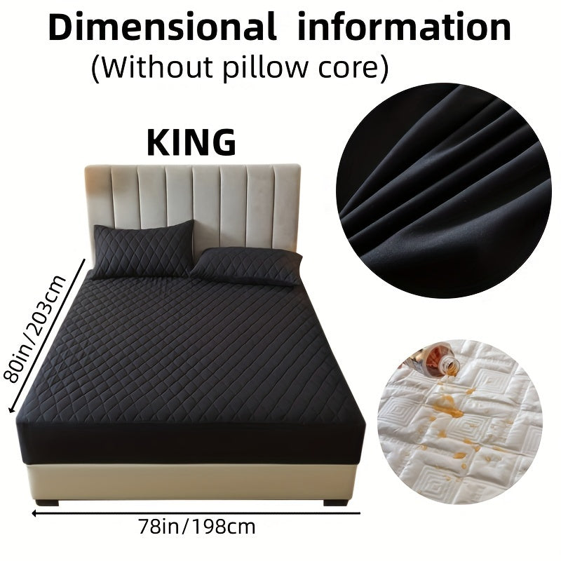 Fitted Sheet Set for 2/3 Bed Waterproof Deep Pocket Pillowcases Bedroom Guest Hotel