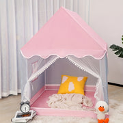 Pink Indoor Children's Tent Castle with Hanging Toy Plush Interior and Duckling Decor