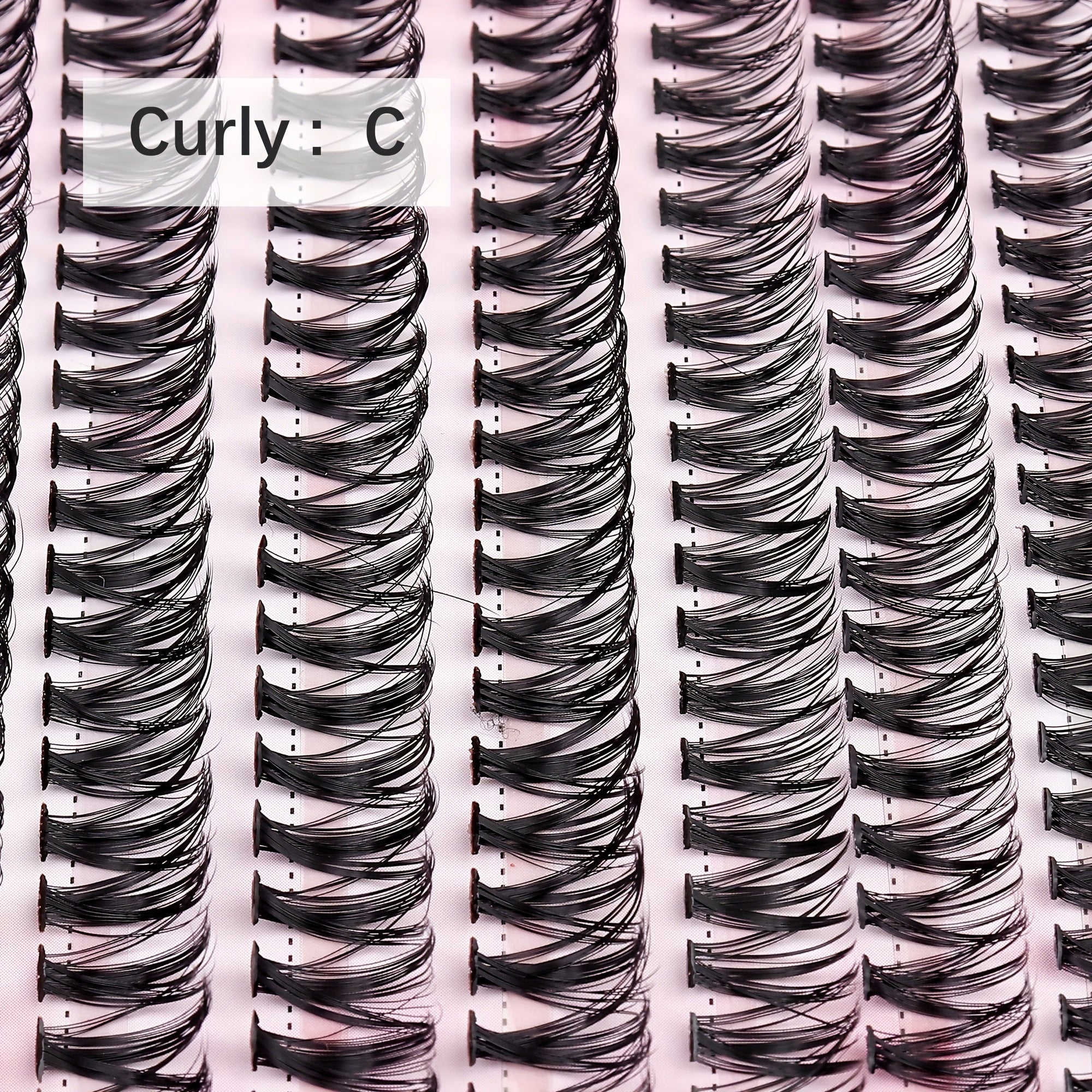 Large Capacity 10 Row 200 Cluster Eyelash Set with C-Curl, Natural Lash, Tweezers