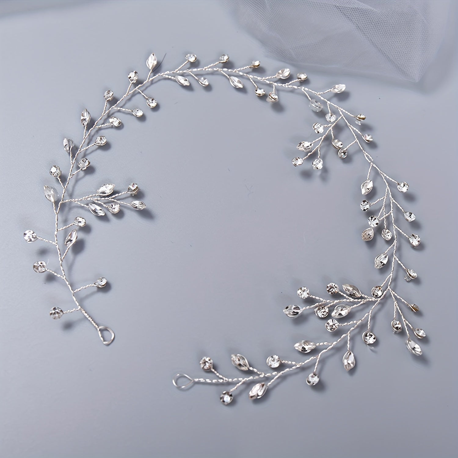 Bridal Hair Vine Rhinestone Beads Leaf Shaped Wedding Hair Accessory