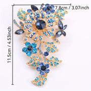 Rhinestone Floral Brooch Faux Flower Pin for Outfits Purses Hats Unconventional Shape