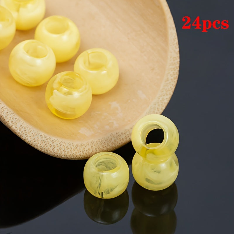 Set of 24 Vintage Resin Buttons Large Holes for Clothing Crafts Sewing Beading