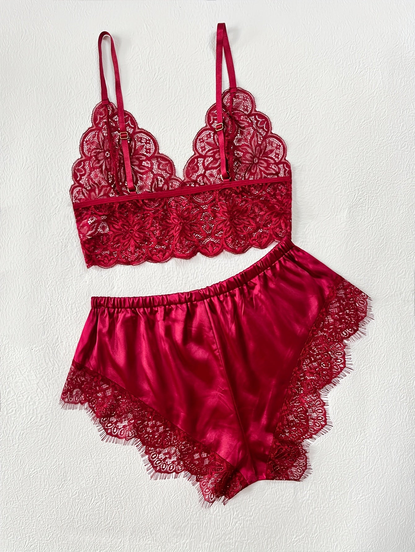 Women's Lace Lingerie Set with Cami Top and Shorts for Sexy Sleepwear
