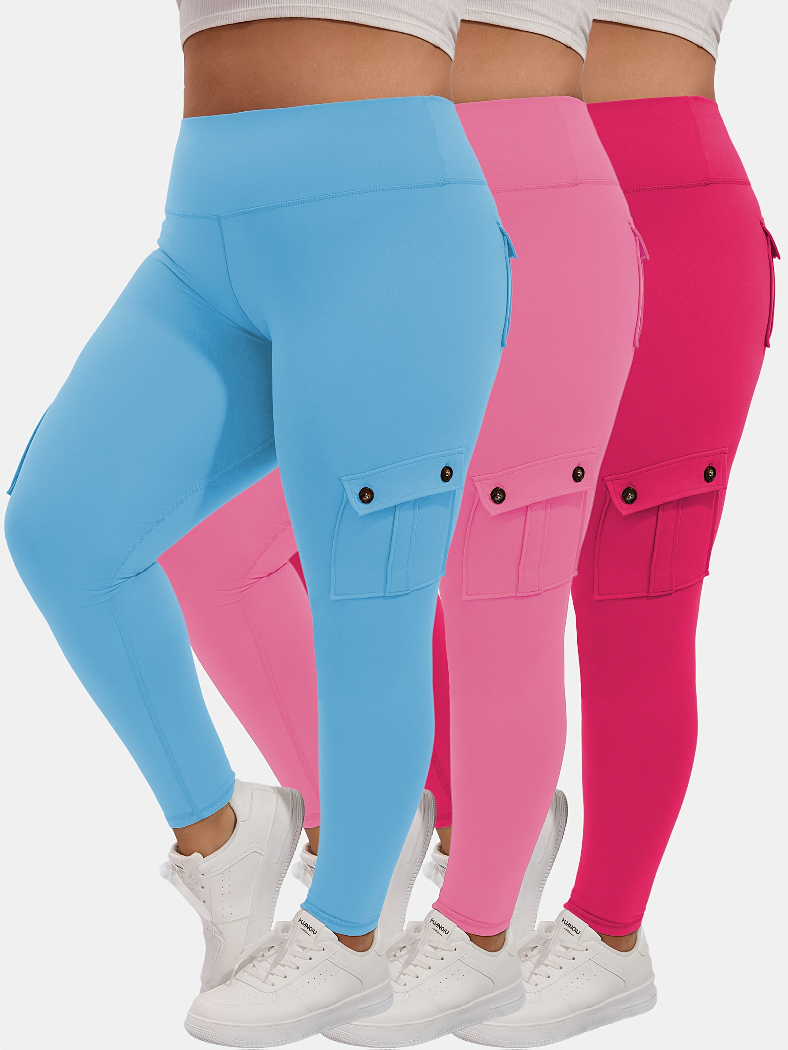 Women's Plus Size Sports Leggings High Waist Tummy Control Four-Way Stretch