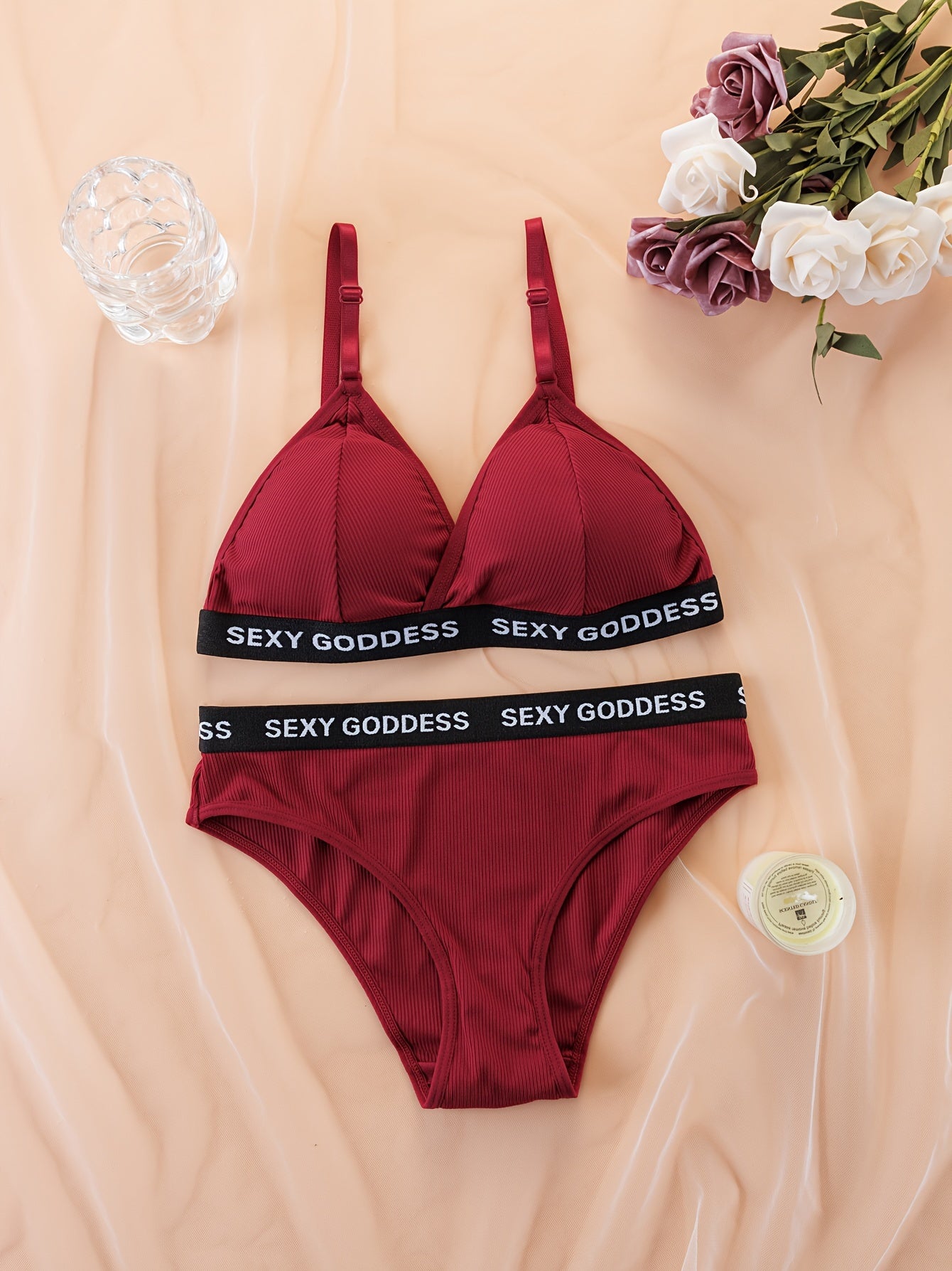 Women's Backless Lingerie Set with Removable Padding and High Support Briefs in Solid Colors