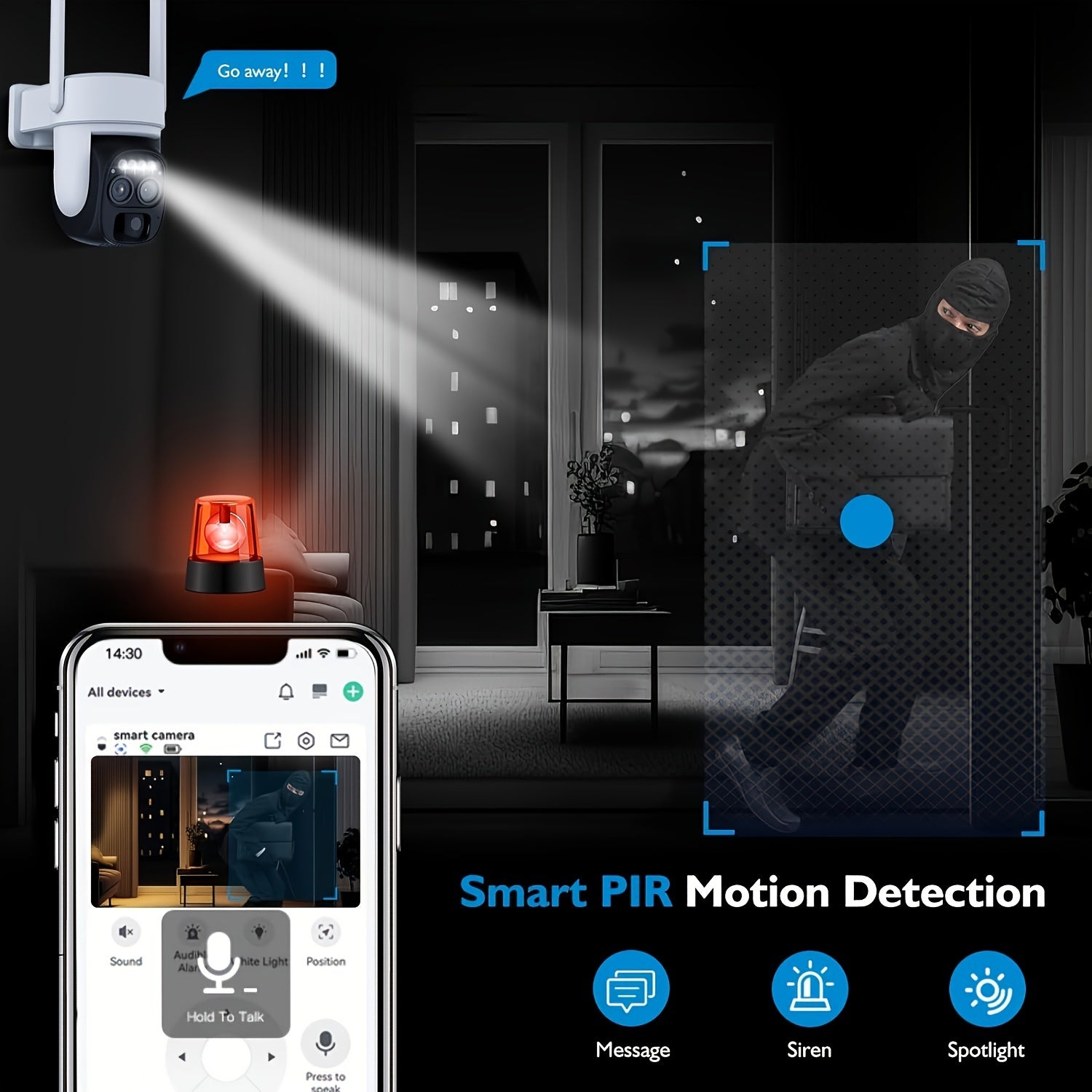 Wireless Outdoor Security Camera with Dual-Lens 8X Zoom 360° Pan-Tilt Night Vision