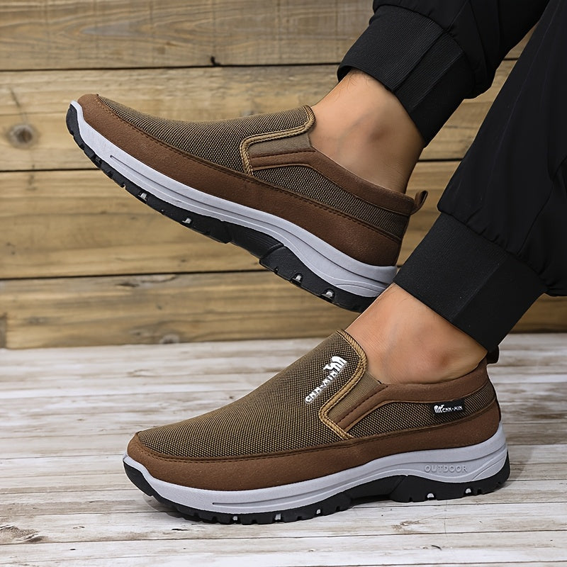 Men's Breathable Fabric Slip-On Sports Sneakers for Casual Running and Daily Wear