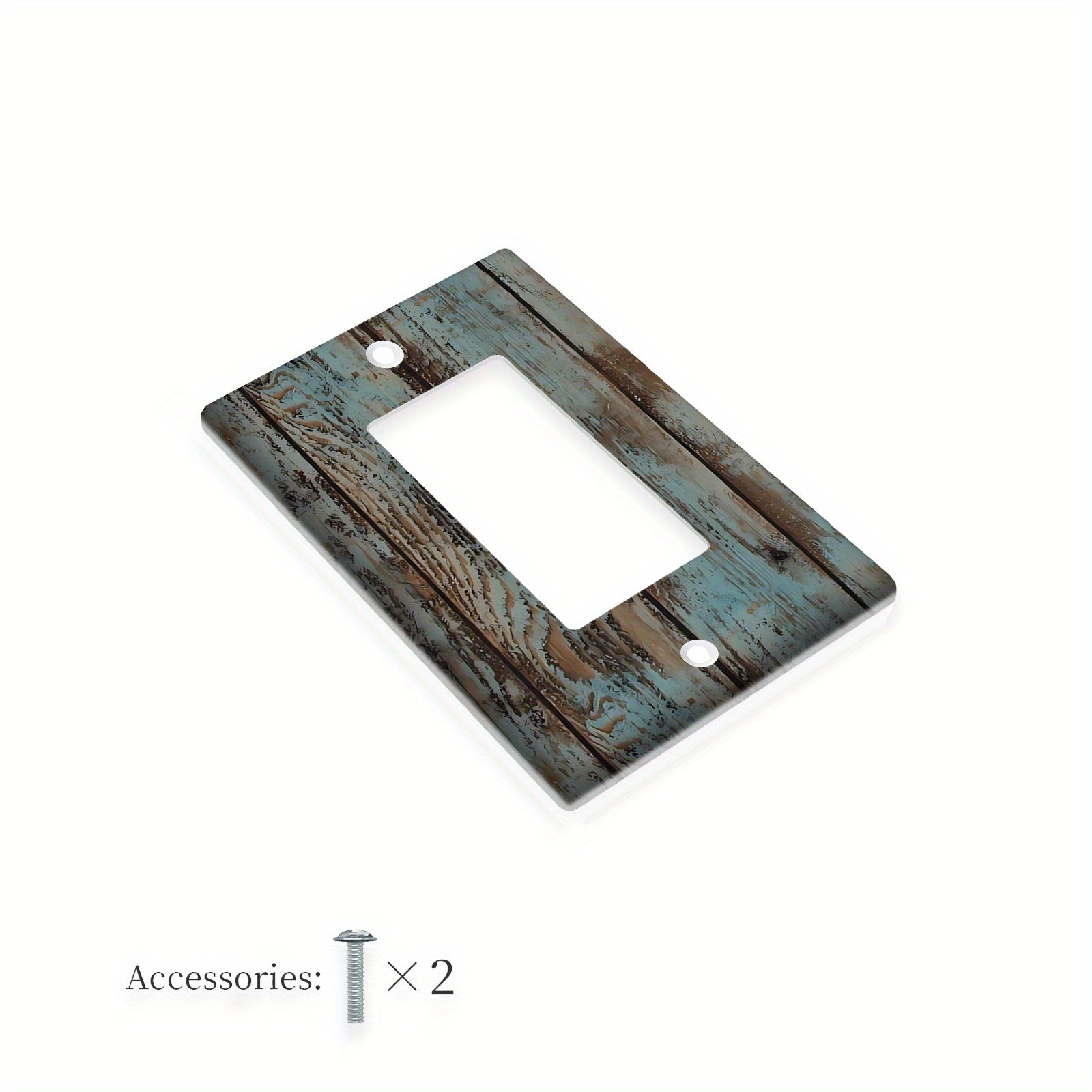 Pale Turquoise Wood Grain Wall Plate Cover for Indoor Outdoor Use