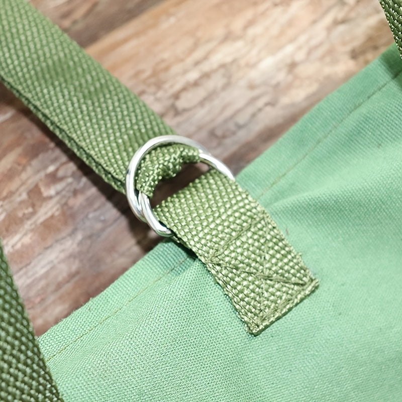 Durable Canvas Firewood Carrier Bag Military Green for Camping Fireplace Storage