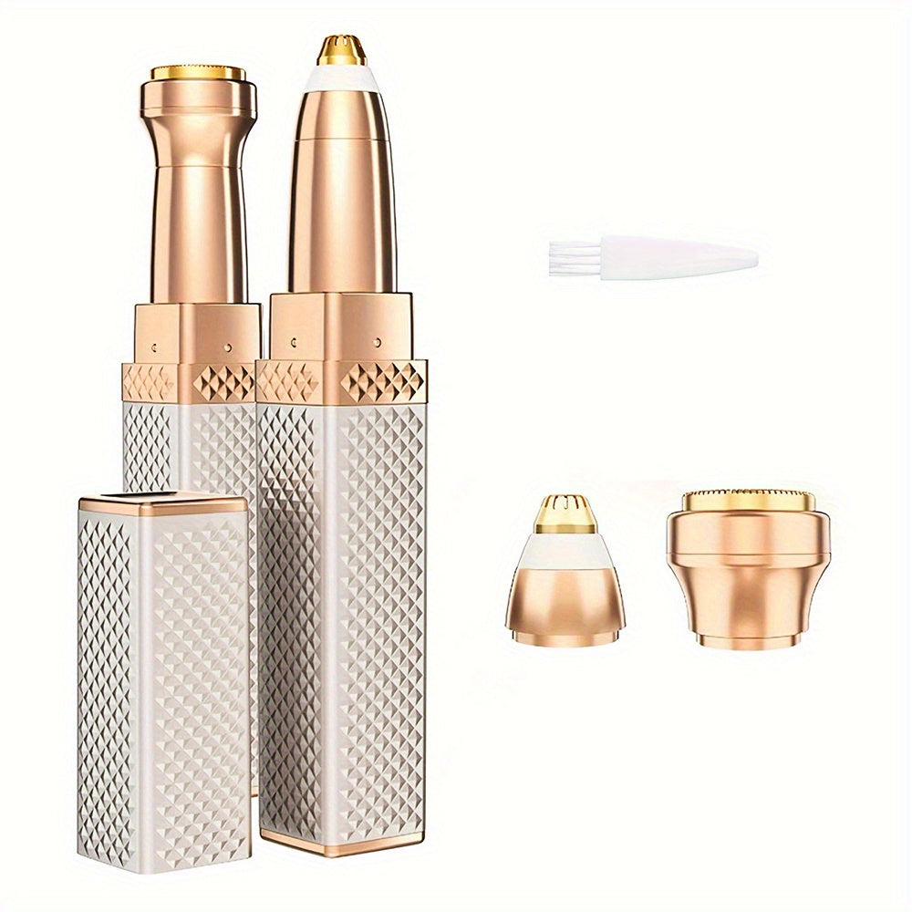 Women's Rechargeable Eyebrow and Face Hair Remover Rose Gold with LED Light