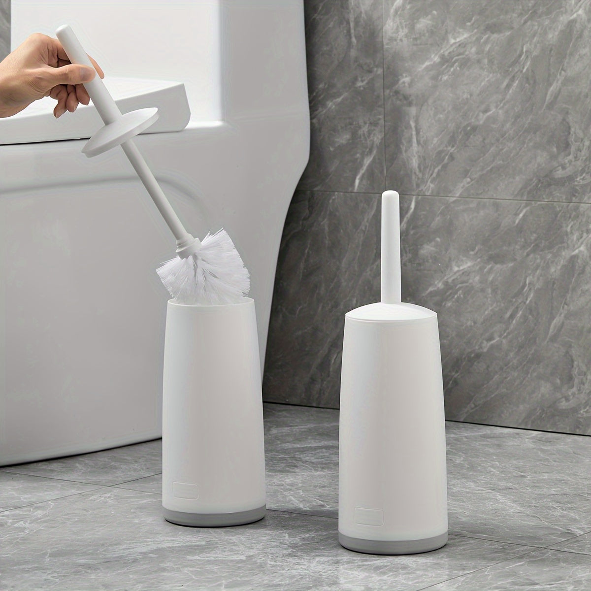 Long Handle Toilet Brush with Splash-Proof Base and No Dead Corner Design