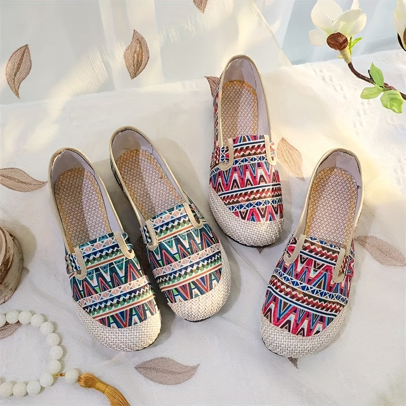 Women's Slip-On Sneakers With Breathable Fabric and Rubber Sole