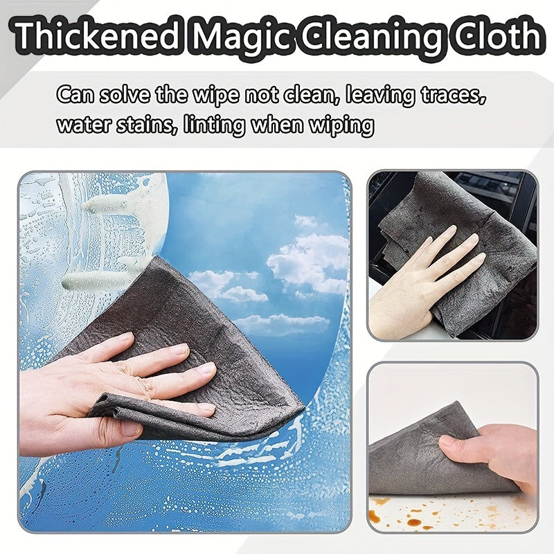 Set of 5 Thick Microfiber Glass Cleaning Cloths for Windows Mirrors Cars Kitchens Bathrooms