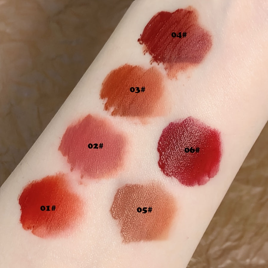 Set of 6 Matte Velvet Lipstick Lip Glosses Long Lasting Clay Texture for Adults