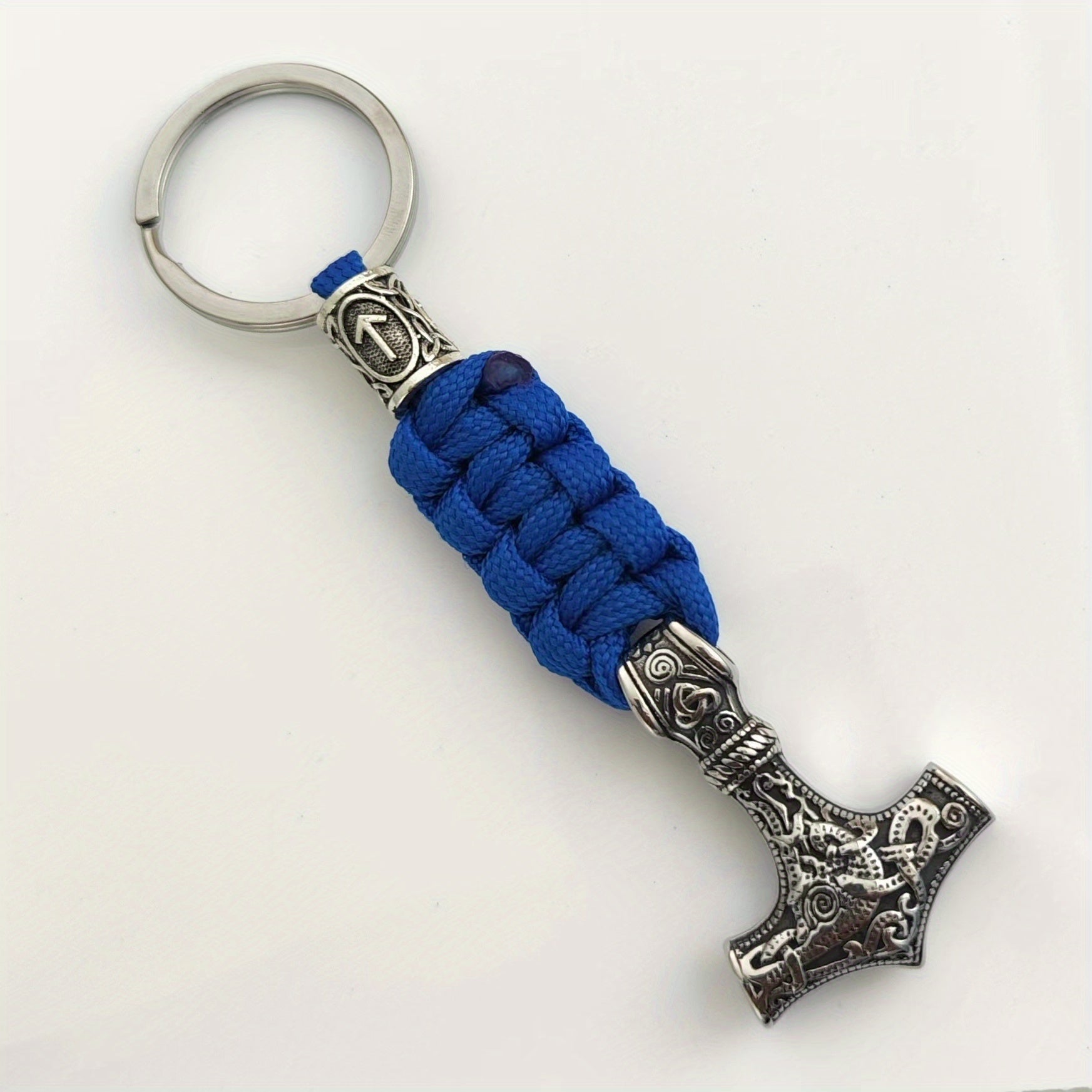 Handmade Viking Thor's Hammer Keychain Metal Norse Mythology Gift