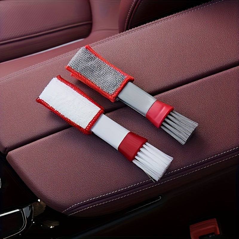 Микрофибровая двухсторонняя щетка для автомобильных вентиляционных отверстий, инструмент для внутренней чистки