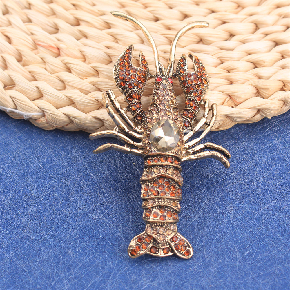 Qizil baliq brosh pin rhinestones moda zargarlik buyumlari sumkalar, shapka va kiyimlar uchun