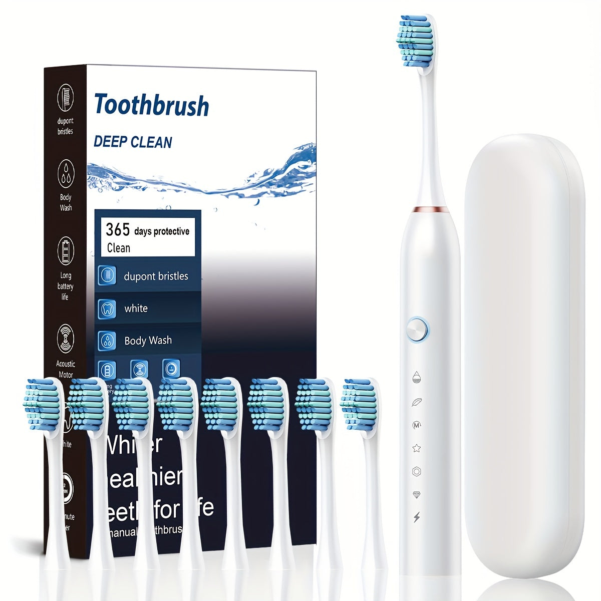 Electric Toothbrush for Adults USB Rechargeable Deep Clean Soft Bristles Couples Automatic Cleaning