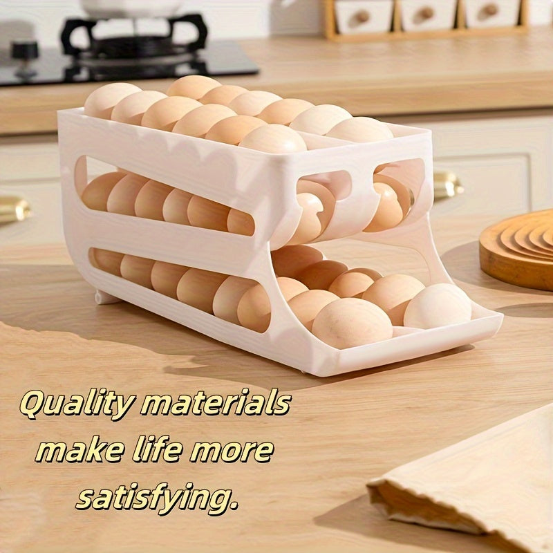 Organizador de huevos de plástico para 43 huevos, ahorro de espacio, acceso fácil