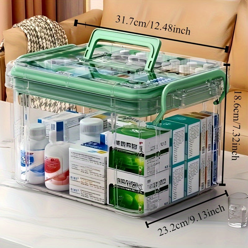 Toza suv o'tkazmaydigan plastmassa saqlash qutisi kvadrat klip bilan yopiladigan qopqoq bilan uy xo'jaligi uchun dorilarni tashkil etish