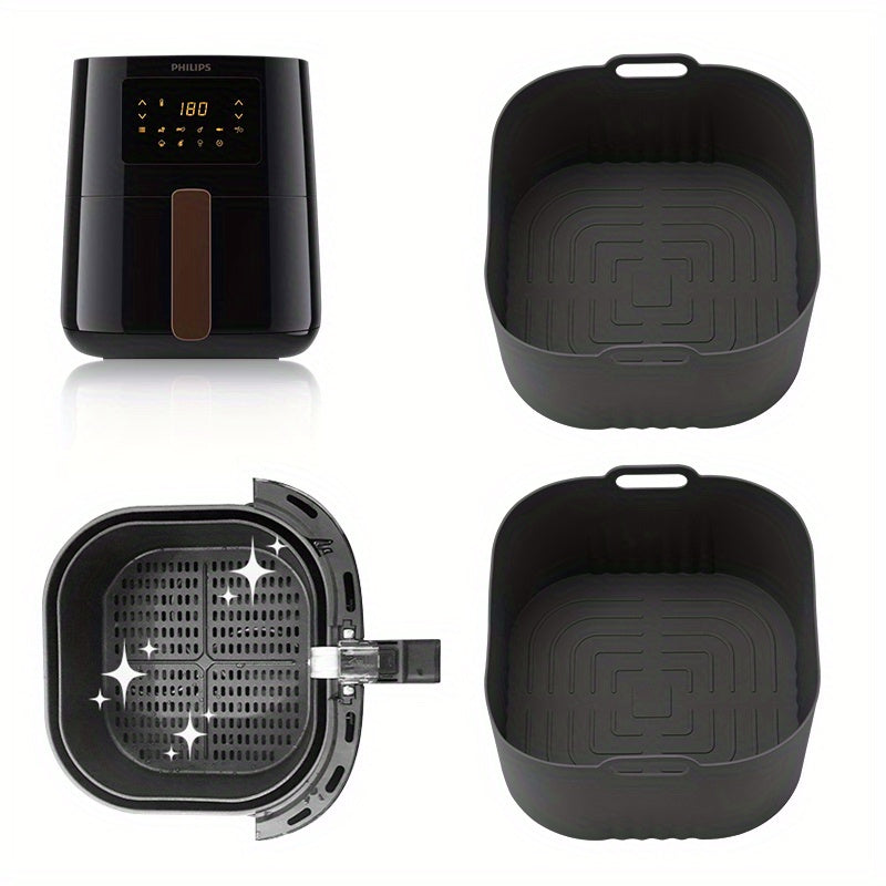 2pcs Square Silicone Baking Pan for Air Fryer Oven Accessories