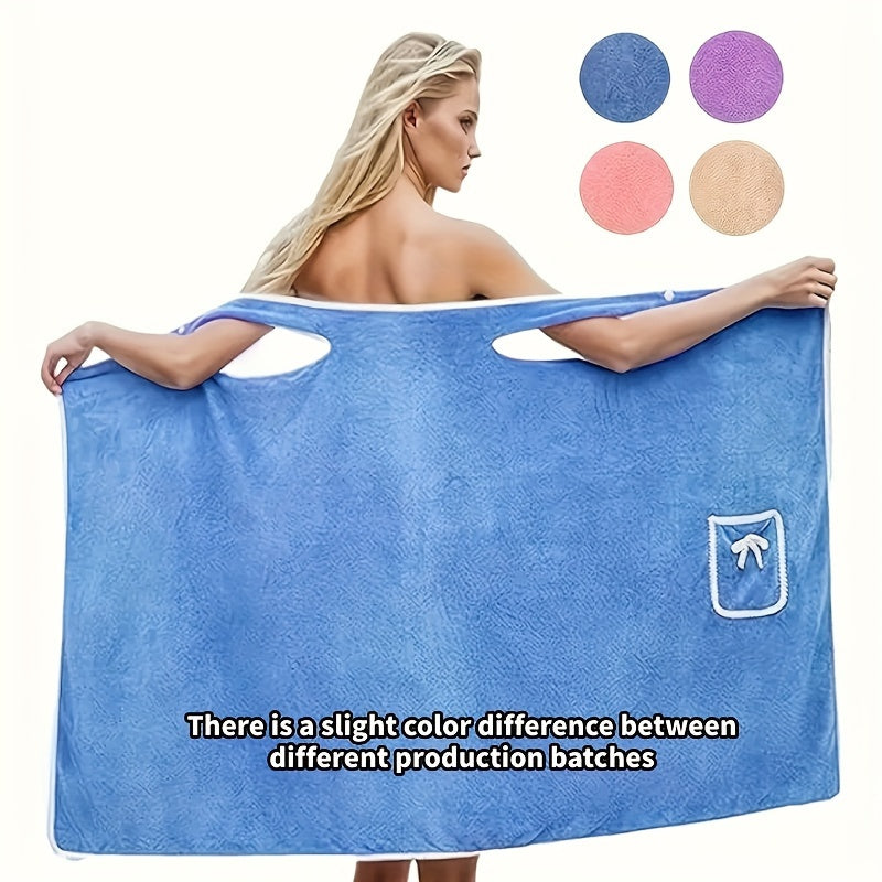 Women's Purple Coral Fleece Bathrobe Soft Thick Absorbent Cozy Home Wear