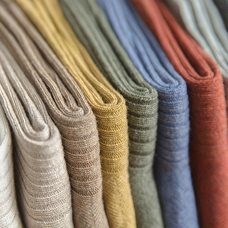 Women Knee-High Socks Pack of 10 Soft Comfy Solid Color Polyester Spandex